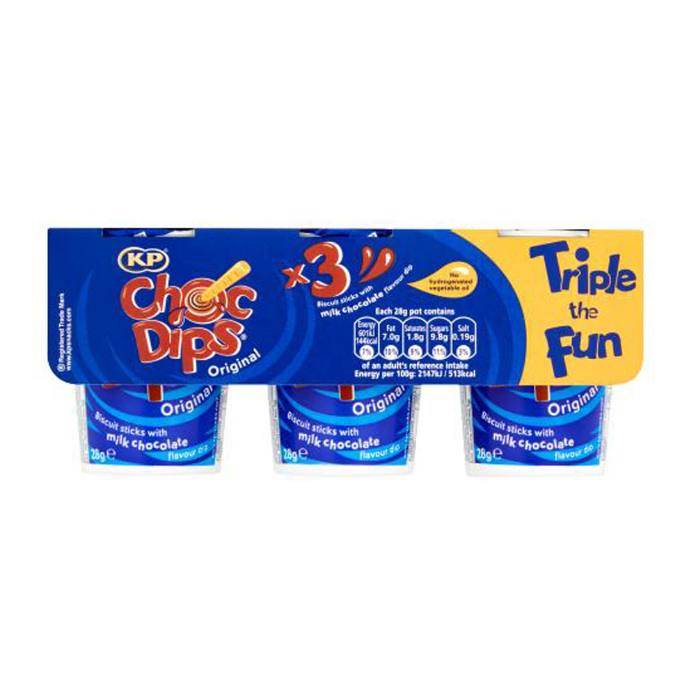 KP Choc Dips Original Triple The Fun 3 x 28g | High Quality Chocolate & Sweets Online - Product Image KP Choc Dips Original Triple The Fun 3 x 28g | High Quality Chocolate & Sweets Online - Product Image